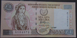 CYPRUS  ,   P 57 60b 60d, 1 Pound , 1997 1998 2004, UNC, 3 Notes - Cyprus