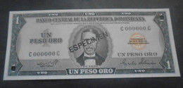 DOMINICAN REP.  ,   P 107s, 1 Peso , ND 1973 , UNC , Specimen, The Only One On Delcampe - Dominicaine
