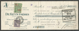 Belgique - Léopold III Poortman N°431c Perforé DC Et Timbre Fiscal Perforé DKL Sur Billet à Ordre Du 19-10-37 - 1936-51 Poortman