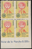 LIONS CLUB-STAMPS-ARGENTINA-1969-CINDERELLA STAMP DESIGNED BY SAN JUAN LIONS CLUB-"FROM CHILD TO CHILD" - Franking Labels