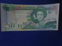 EAST CARIBBEAN  ,   P 26k + 26v, 5 Dollars , ND 1993, VF/EF UNC - Caraibi Orientale