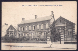 +++ CPA - BRAINE LE COMTE - Ecole Communale - Rue De Mons   // - Braine-le-Comte