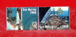 S.Marino ° -1998 - La BANDIERA Nello SPAZIO. Lire 2000. Unif. 1624-1625.  Usato - Gebraucht