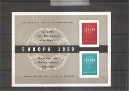 Belgique - Europa 1959 ( LX 30 -Cote COB ; 100 Euros ) - Folettos De Lujo [LX]