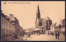 +++ CPA - HAM SUR HEURE - La Grand'Place Et Eglise - Défilé De La Marche St Roch  // - Ham-sur-Heure-Nalinnes