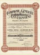 - Titre De 1920- Compagnie Générale Anversoise - Déco - EF - Navigazione