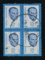 Türkiye 13/IV/86 MERSİN 6 Postmark, Used Block Of 4 - Usados