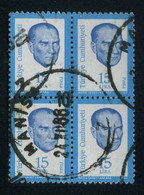 Türkiye 13/XI/86 MANISA 7 Postmark, Used Block Of 4 - Usados