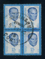 Türkiye 6/1/1987 VELIMEŞE 15 ÇORLU Postmark, Used Block Of 4 - Usados