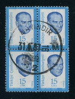 Türkiye 31/8/1984 BAYINDIR 2 Postmark, Used Block Of 4 - Used Stamps