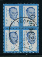 Türkiye 1986 TECE 86 MERSIN Postmark, Used Block Of 4 - Used Stamps