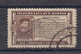 SAN MARINO 1932 CINQUANTENARIO DELLA MORTE DI GIUSEPPE GARIBALDI SASS. 168 USATO VF - Oblitérés