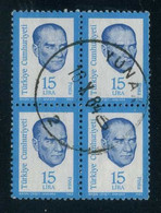 Türkiye 16/X/1984 YUNAK 2 Postmark, Used Block Of 4 - Usados