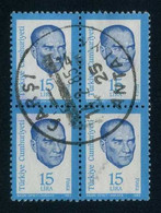 Türkiye 14/2/1985 ÇARŞI 25 ANTALYA Postmark, Used Block Of 4 - Usados