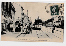 CPA/13/ MARSEILLE PROMENADE DE LA CORNICHE(Endoume)E.L CIRCULEE1912 ANIMEE PEU CONNUE - Endoume, Roucas, Corniche, Strände