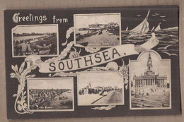 CPA ANGLETERRE - SOUTHSEA - GREETINGS FROM - TB CP Multivue Dont Animation - Southsea