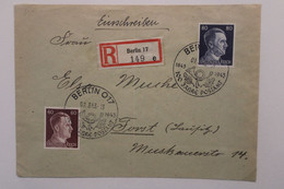1943 Berlin 100 Jahre Postamt Forst Lausitz Cover Dt Reich Einschreiben Registered Wk2 - Cartas & Documentos