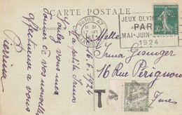 OBLITERATION ,,,,,,,,,jeux Olympiques PARIS 1924 - Verano 1924: Paris
