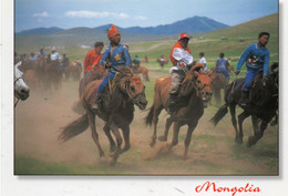 MONGOLIE MONGOLIA DEFILE A CHEVAL CPM NEUVE - Mongolia