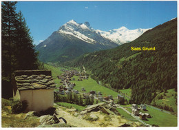 Saas Grund 1559 M. Wallis - Mittaghorn, Egginer, Allalinhorn - (Suisse/Schweiz/CH) - Saas-Grund