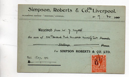 SIMPSON ROBERTS & Co. LIVERPOOL CANADAIN EXPORT & IMPORT MERCHANTS 1932 PUB PUBLICITE - Liverpool