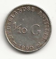 ANTILLES NÉERLANDAISES - 1/10 Gulden - 1960 - Argent - TB/TTB - Netherland Antilles