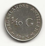 ANTILLES NÉERLANDAISES - 1/10 Gulden - 1963 - Argent - TB/TTB - Netherland Antilles