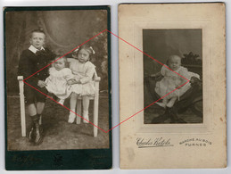 2 X Oude Foto Old Photo Ancienne Veurne Furnes Charles Ketels Maelstaf Freres Cabinet Studio Famille Enfants Baby Bebe - Personas Anónimos