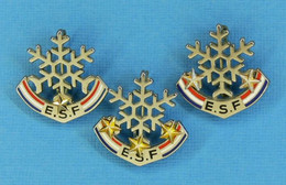 3 BROCHES //  ** E.S.F. / ÉCOLE DU SKI FRANÇAIS FLOCON 1 / 2 & 3 ÉTOILES ** . (Decat Paris) - Sports D'hiver