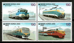 Korea South 2002 Corea / Trains Railways MNH Trenes Züge / Cu13512  36-14 - Trains