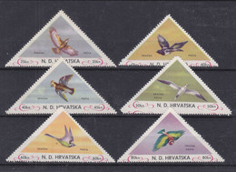 Oiseaux - Croatie - 6 Timbres ** - émission Gouvernement En Exil - Mussen