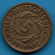 DEUTSCHES REICH 5 REICHSPFENNIG 1936 G KM# 39 WEIMAR - 5 Reichspfennig