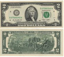 USA   $2 Bill  (dated 2009) , P530A  Letter  D UNC - Biljetten Van De  Federal Reserve (1928-...)