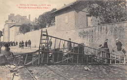 87-LIMOGES-GREVES DU 15 AVRIL 1905, BARRICADE ANCIENNE ROUTE D'AIXE - Limoges