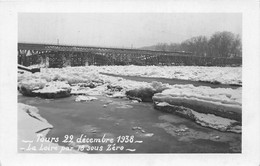 37-TOURS- CARTE-PHOTO- 22 DECEMBRE 1938- LA LOIRE PAR 18 SOUS ZERO - Tours