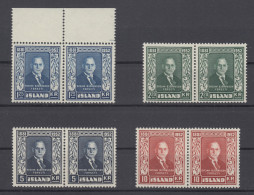 Iceland 1952 - Michel 281-284 In Pairs MNH ** - Unused Stamps