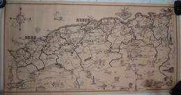 Carte Géographique D' ALGÉRIE  1962  - 1,08 Mètre  X  0,55 Cm - En Très Bon état - Très Décorative ! - Cartes Géographiques