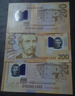 ALBANIA,  P 76, 200 Leke , 2017 ,  UNC , Neuf, 3 Consecutive Notes - Albania