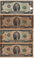 USA   $2 Bills "4 Used Notes"  (dated 1976)  , P461 - Federal Reserve Notes (1928-...)