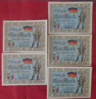 DENMARK,  Broacker Broager,  P Unl , 1 Mark , 1919 , Almost UNC Presque  Neuf , 5 Consecutive Notes - Denemarken