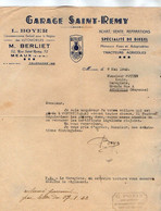 VP20.137 - 1942 - Lettre - BERLIET - Garage Saint - Rémy à MEAUX  Pour Mr POTIN Garagiste à ANDOUILLE - Cars