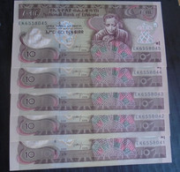 ETHIOPIA ,  P 48 , 10 Birr , 2008, UNC Neuf , 5 Consecutive Notes - Ethiopia