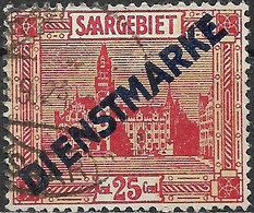 SAAR 1922 Official - Town Hall, Saarbruken - 25c. - Red And Yellow FU - Oficiales