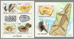 NIGER 2022 MNH Fossils Fossilien Fossiles M/S+S/S - OFFICIAL ISSUE - DHQ2227 - Fósiles