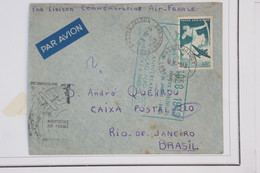 AZ5  FRANCE   BELLE LETTRE  AVIATION 1948 CASTELJALOUX AIR FRANCE   POUR RIO DE JANEIRO+ PA 40F   + AFFRANCH. PLAISANT - 1927-1959 Brieven & Documenten