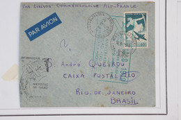 AZ5  FRANCE   BELLE LETTRE  AVIATION 1948 CASTELJALOUX AIR FRANCE   POUR RIO DE JANEIRO+ PA 40F   + AFFRANCH. PLAISANT - 1927-1959 Briefe & Dokumente