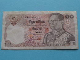 10 Baht ( 2 G 8436986 ) Thailand ( Voir / See > Scans ) Circulated ! - Tailandia