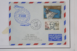 AZ5  FRANCE   BELLE LETTRE  AVIATION 1963 TWA   PARIS A DETROIT USA  + AFFRANCH. PLAISANT - 1960-.... Storia Postale