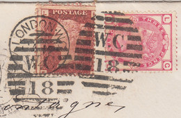 LETTRE. 1874. LONDON WC 18. POUR PARIS. PD. CALAIS. 1p + 3p (12) - Briefe U. Dokumente