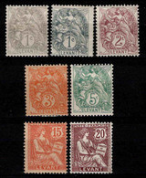 Levant  - 1902 -  Type Blanc Et Mouchon - N°9 à 13 + 15/16 - Neufs * - Unused Stamps